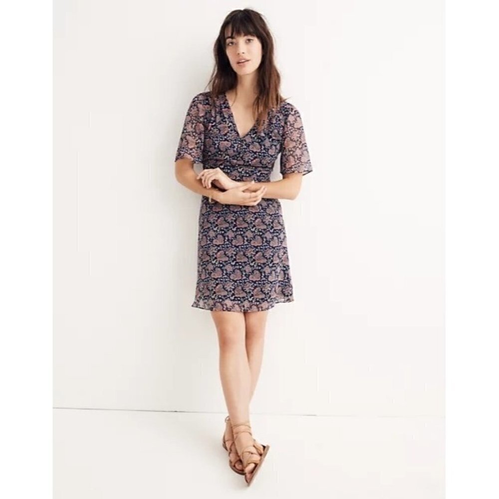 Madewell Orchard Flutter Sleeve Mini Dress 4